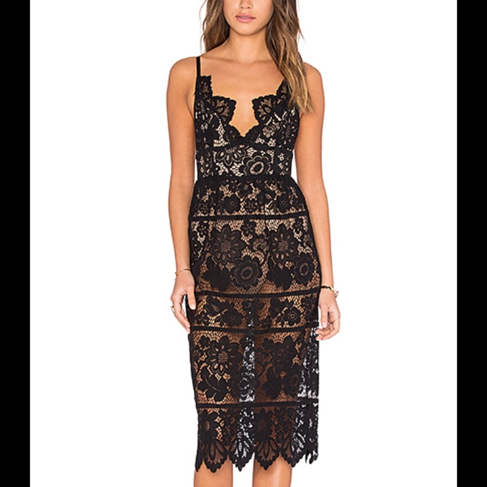 Love and Lemons black lace dress/ worn once only!